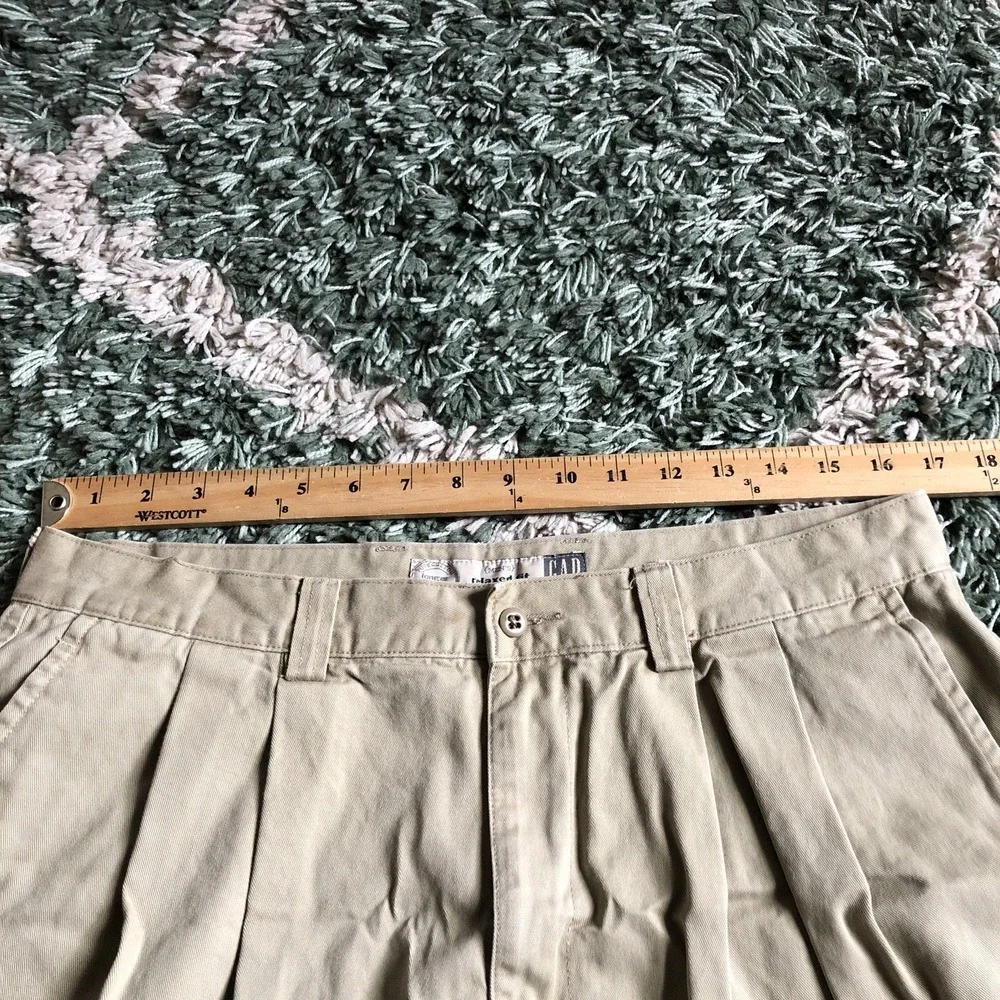 Vtg Gap Shorts Mens 34 Khaki Double Pleated Relaxed Baggy Fit 90 Chino Longer